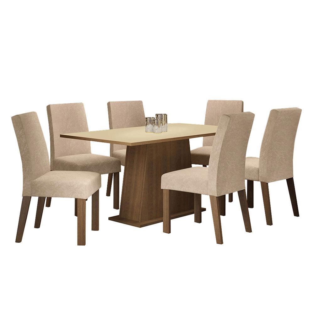 Juego de Comedor Madesa Roberta con Mesa de Tapa de Madera Y 6 Sillas