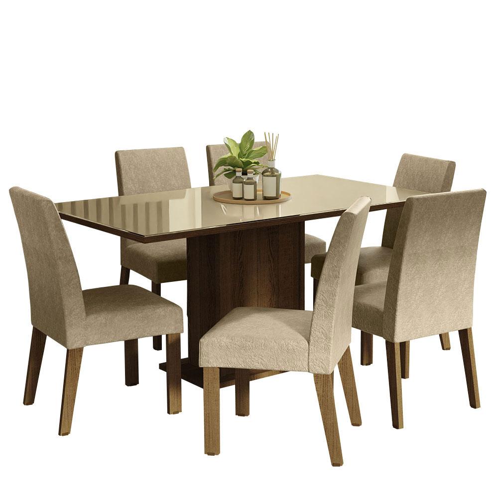 Foto 2 pulgar | Comedor Madesa color Beige con 6 Sillas