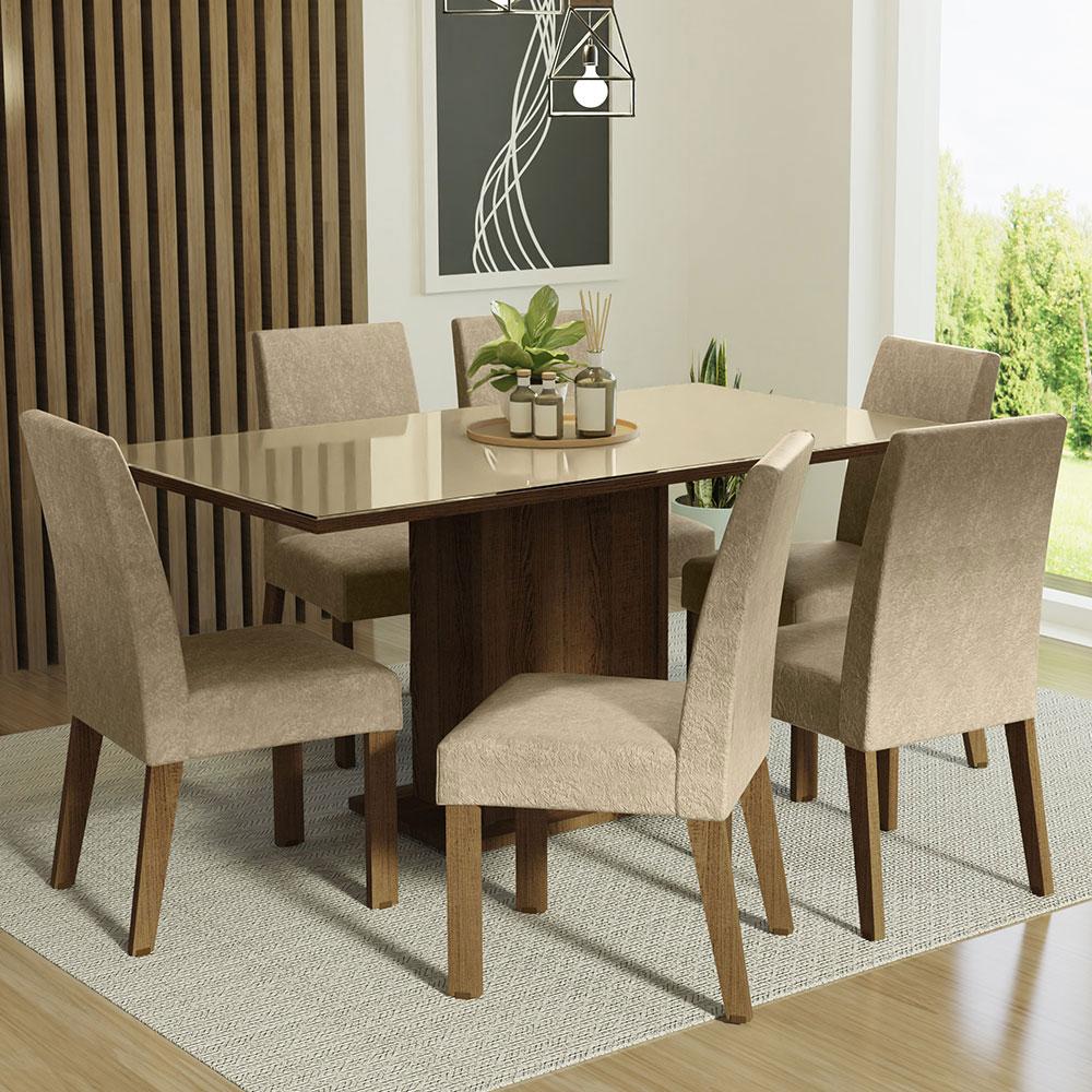 Foto 3 pulgar | Comedor Madesa color Beige con 6 Sillas