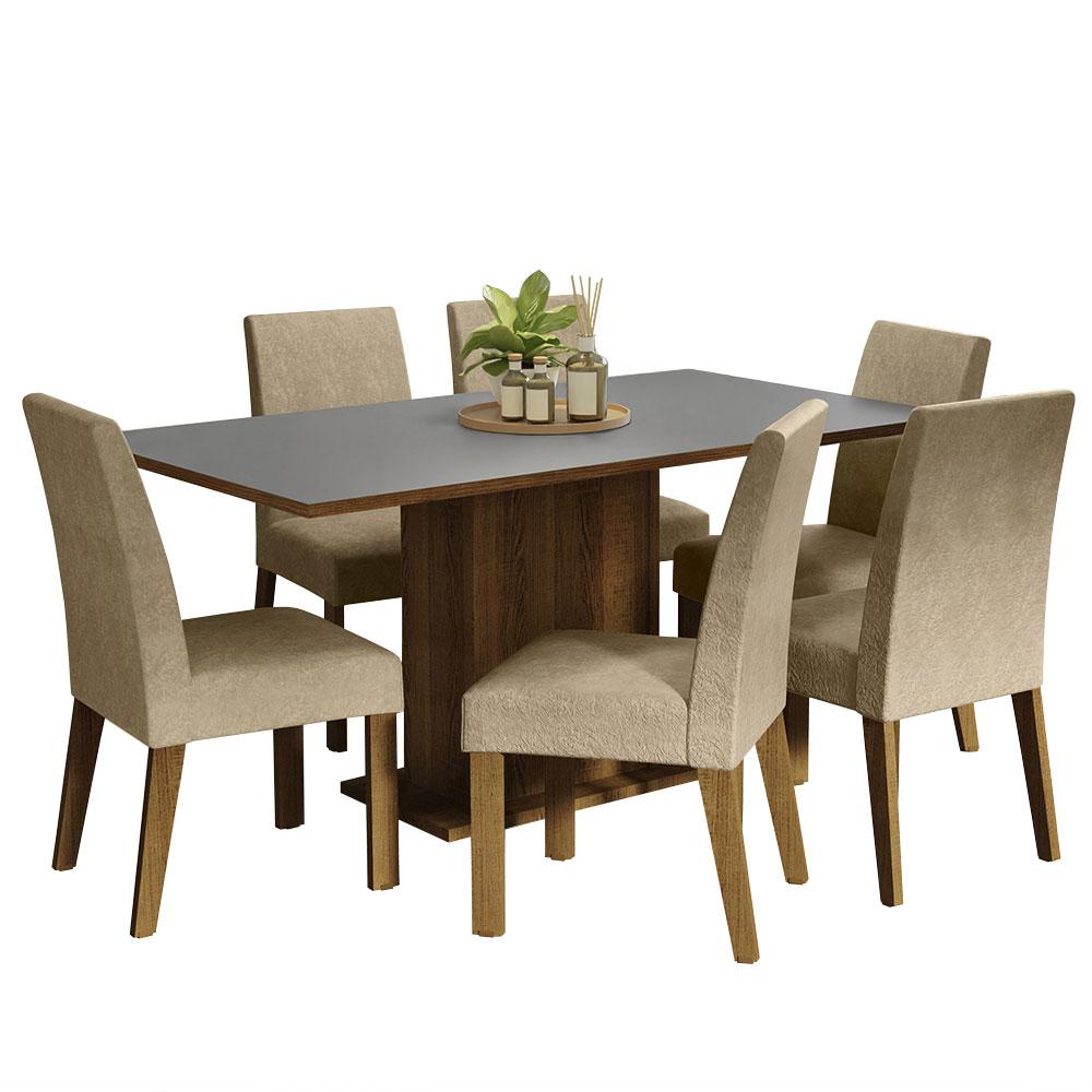 Juego de Comedor con Tapa de Madera + 6 Sillas Imperial Madesa Renata