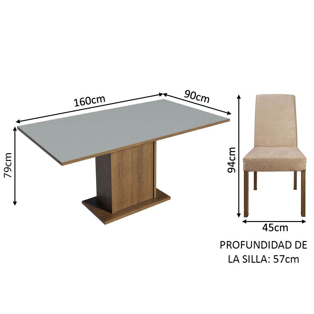 Foto 5 pulgar | Juego de Comedor con Tapa de Madera + 6 Sillas Imperial Madesa Renata