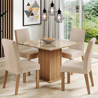 Foto 2 | Comedor Madesa color Beige con 4 Sillas
