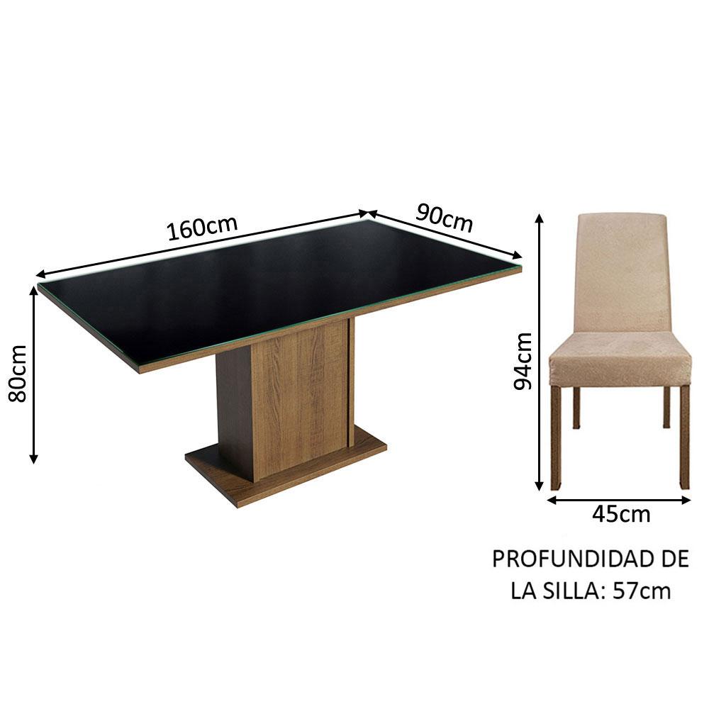 Foto 4 pulgar | Comedor Madesa Café con  6 Sillas