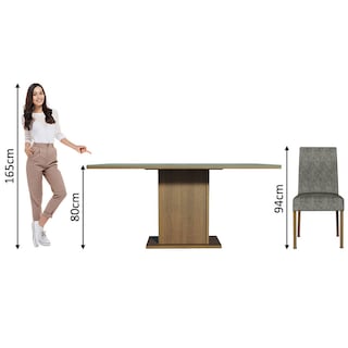 Foto 4 | Juego de Comedor con Mesa de Vidrio y 6 Sillas Madesa Alexis Marrón