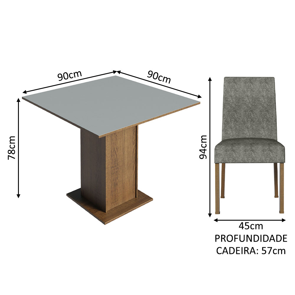 Foto 3 | Comedor Madesa con 4 Sillas Gris