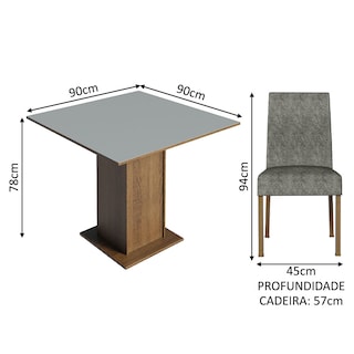 Foto 3 | Comedor Madesa con 4 Sillas Gris