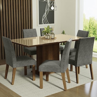 Foto 2 | Comedor Madesa Alexis con 6 Sillas Gris