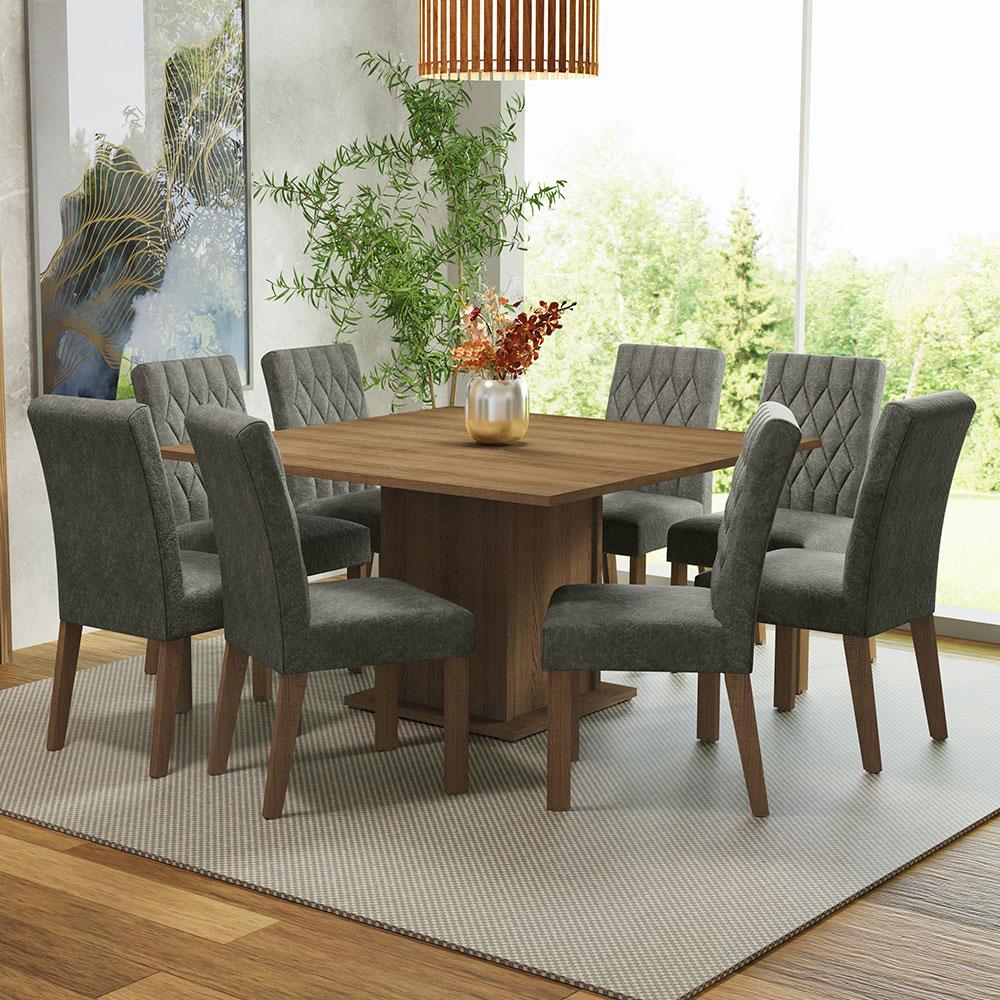 Foto 3 pulgar | Comedor Madesa con 8 Sillas Gris