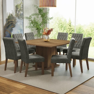 Foto 2 | Comedor Madesa con 8 Sillas Gris