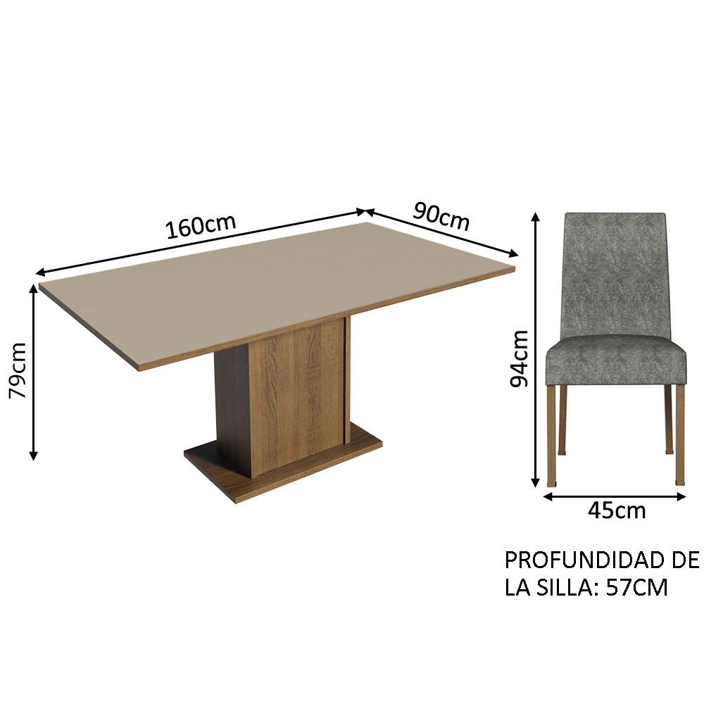 Foto 7 | Comedor Madesa Avril con 4 Sillas Marrón