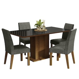 Foto 2 | Comedor Madesa Avril con 4 Sillas Grises