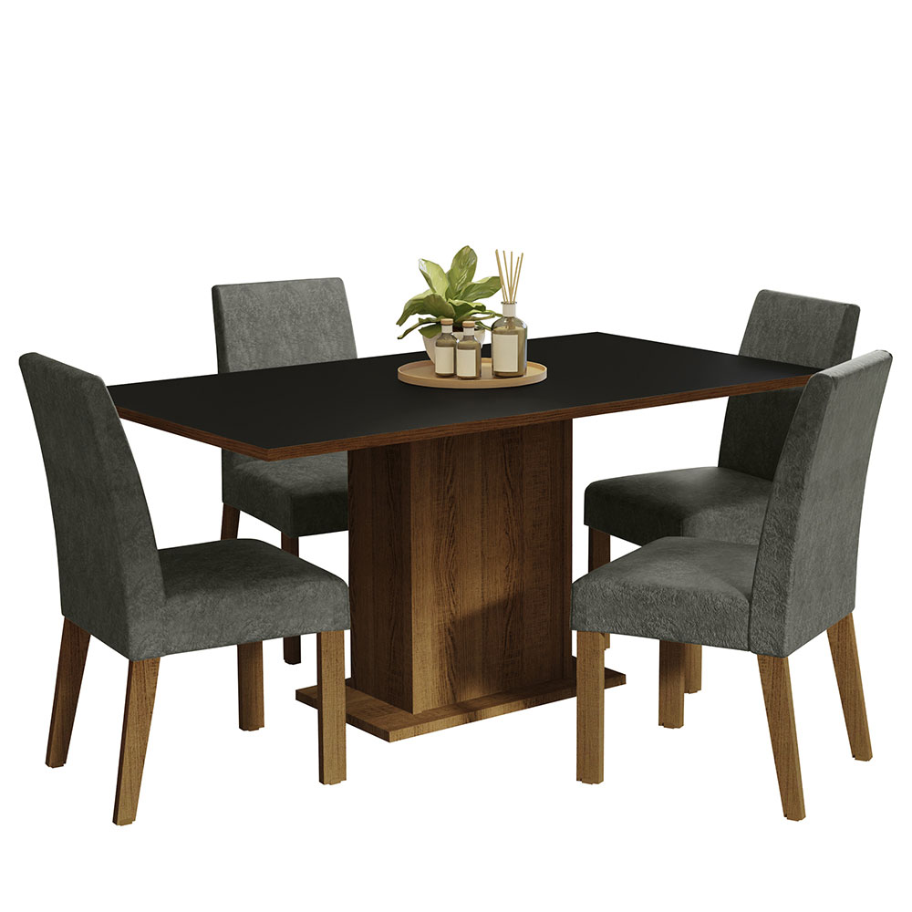 Foto 3 pulgar | Comedor Madesa Keila con 4 Sillas Grises