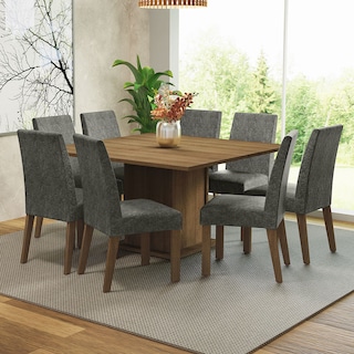 Foto 1 | Juego de Comedor Madera Doris con 8 Sillas Grises