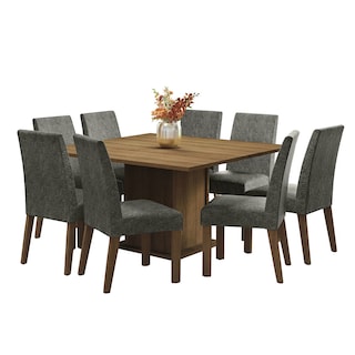 Foto 2 | Juego de Comedor Madera Doris con 8 Sillas Grises