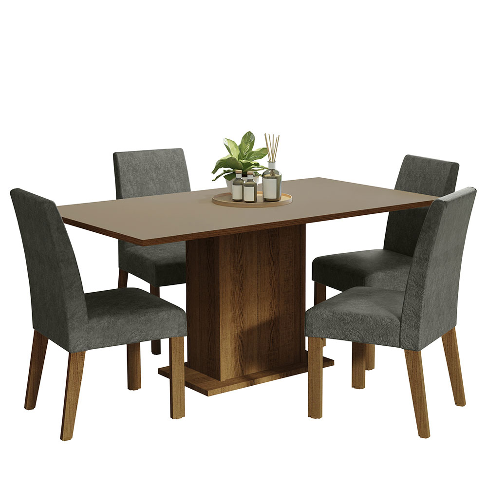 Foto 2 pulgar | Juego de Comedor Madesa Keila con 4 Sillas Grises