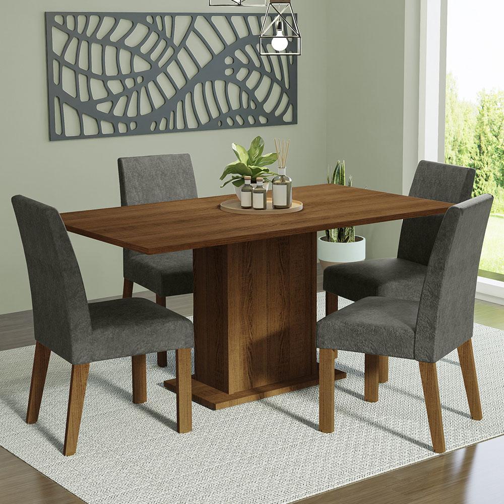 Foto 3 pulgar | Juego de Comedor Madesa Keila con 4 Sillas Grises