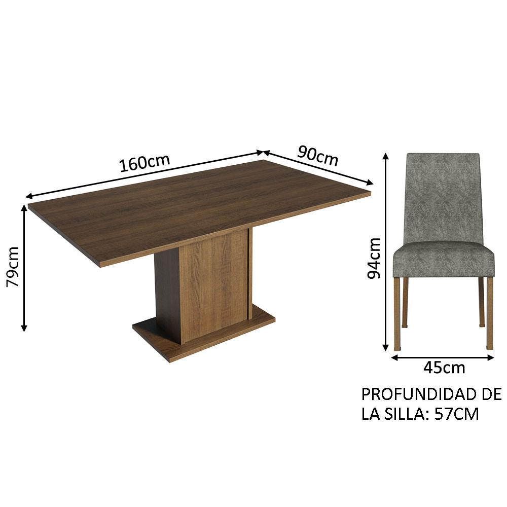 Foto 3 | Juego de Comedor Madesa Keila con 4 Sillas Grises