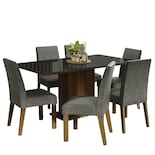 Juego de Comedor con Mesa de Vidrio y 6 Sillas Madesa Alexis Marrón