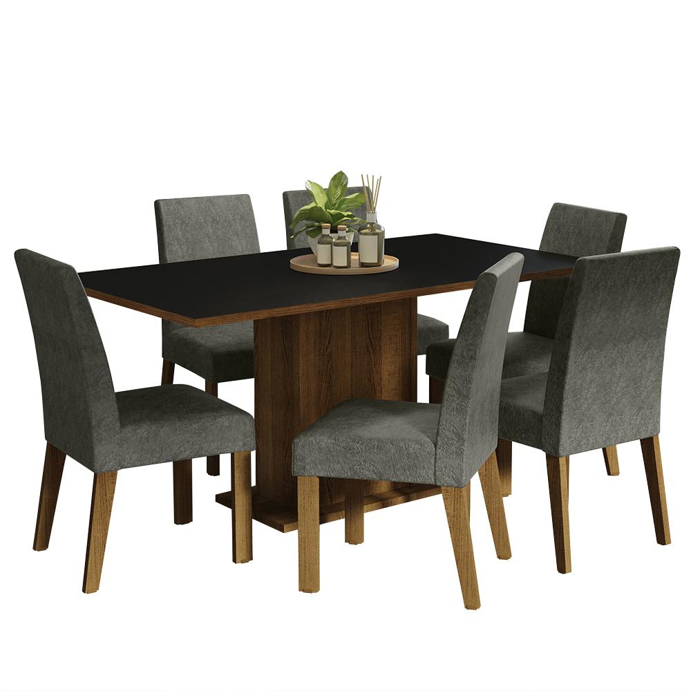 Juego de Comedor con 6 Sillas Madesa Renata color Plata