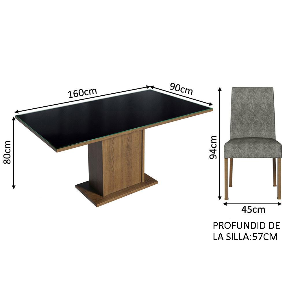 Foto 3 | Juego de Comedor con 6 Sillas Madesa Renata color Plata