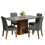 Juego de Comedor con Mesa de Vidrio y 4 Sillas Madesa Avril Marrón
