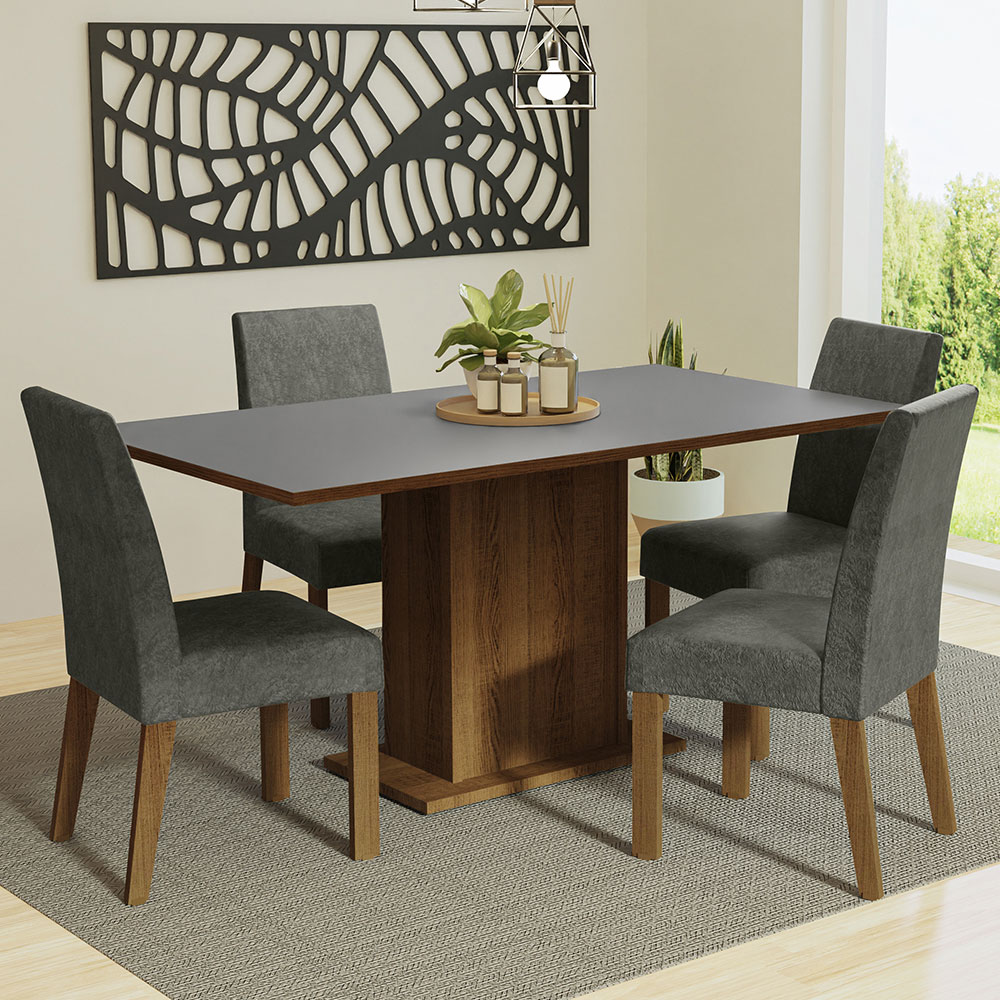 Foto 3 pulgar | Juego de Comedor con 4 Sillas Madesa Keila Plata