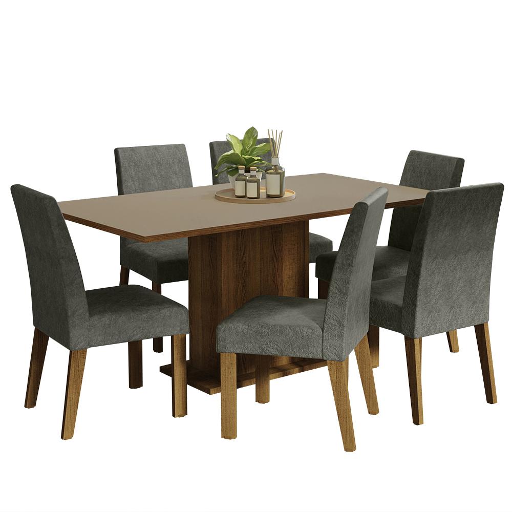 Foto 2 pulgar | Comedor de Madera más 6 Sillas Renata Madesa