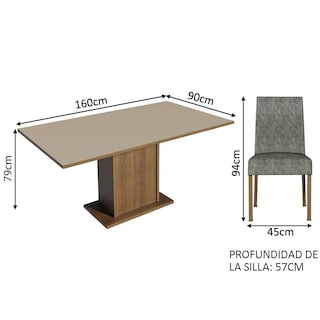 Foto 3 | Comedor de Madera más 6 Sillas Renata Madesa