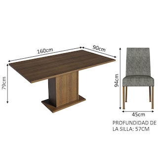 Foto 3 | Comedor + 4 Sillas de Madera Keila Madesa
