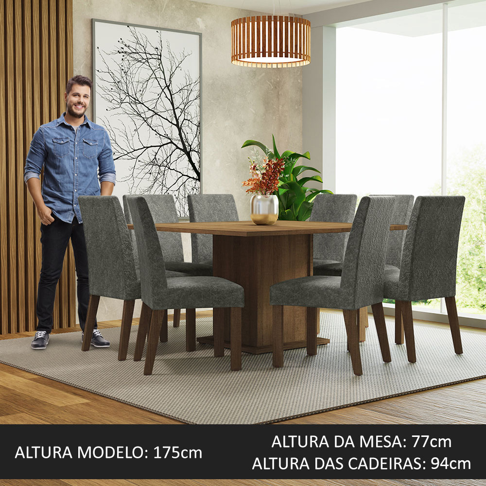 Foto 6 pulgar | Comedor Madesa con 8 Sillas Gris