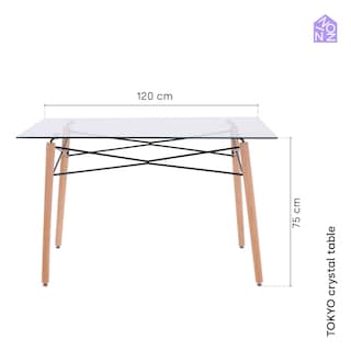 Foto 3 | Mesa de Comedor Rectangular Ninon Tokyo Cristal Templado para 6 Personas