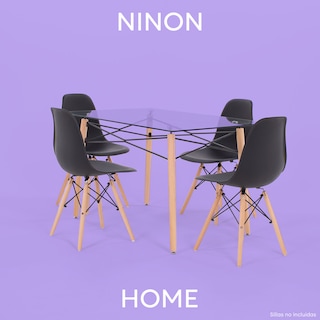 Foto 7 | Mesa de Comedor Rectangular Ninon Tokyo Cristal Templado para 6 Personas