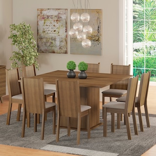 Foto 2 | Comedor Madesa Clarice Mesa Tapa Madera con 8 Sillas