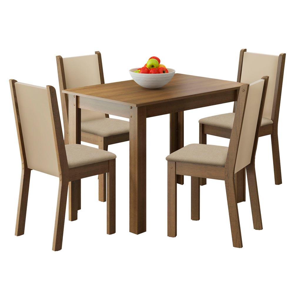Foto 2 pulgar | Comedor Madesa Cíntia Tapa de Madera con 4 Sillas