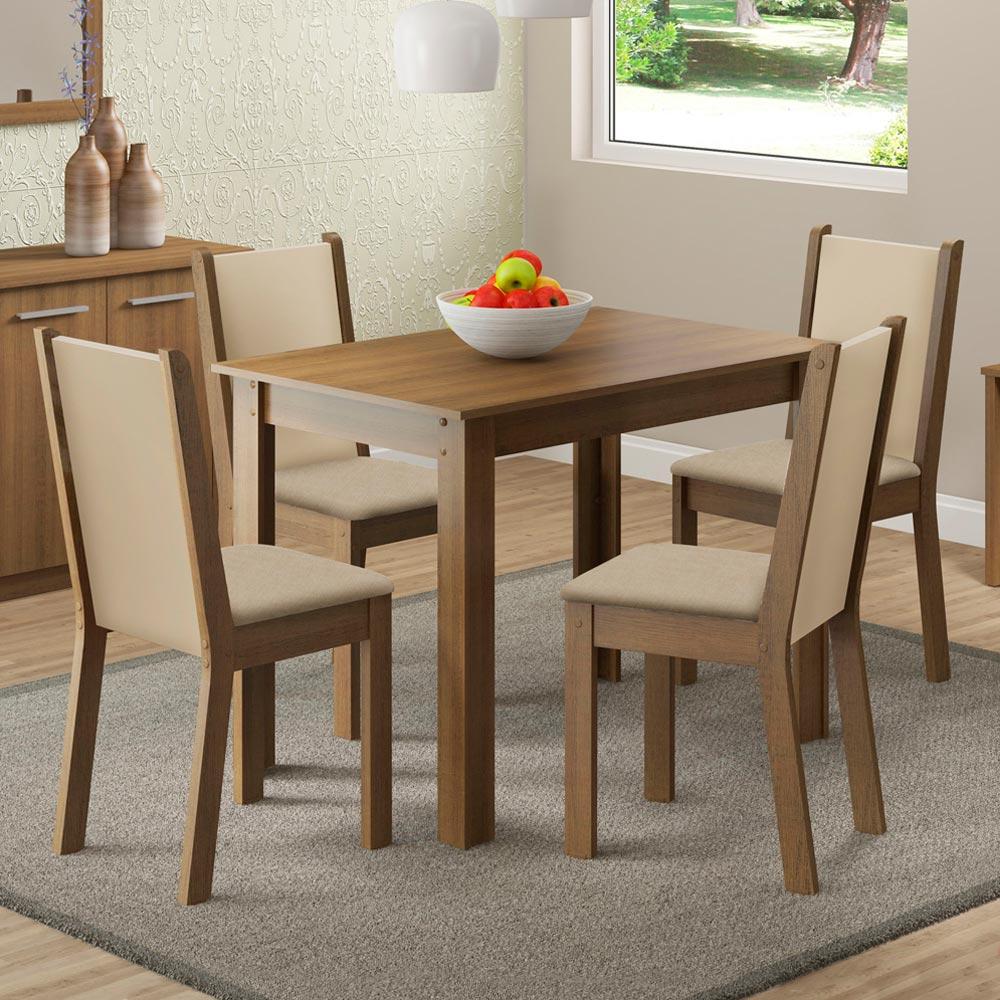 Foto 3 pulgar | Comedor Madesa Cíntia Tapa de Madera con 4 Sillas