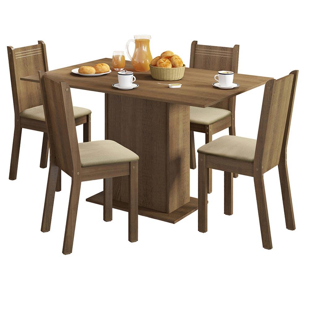 Foto 2 pulgar | Juego De Comedor Lexy Madesa Mesa Tapa De Madera Con 4 Sillas