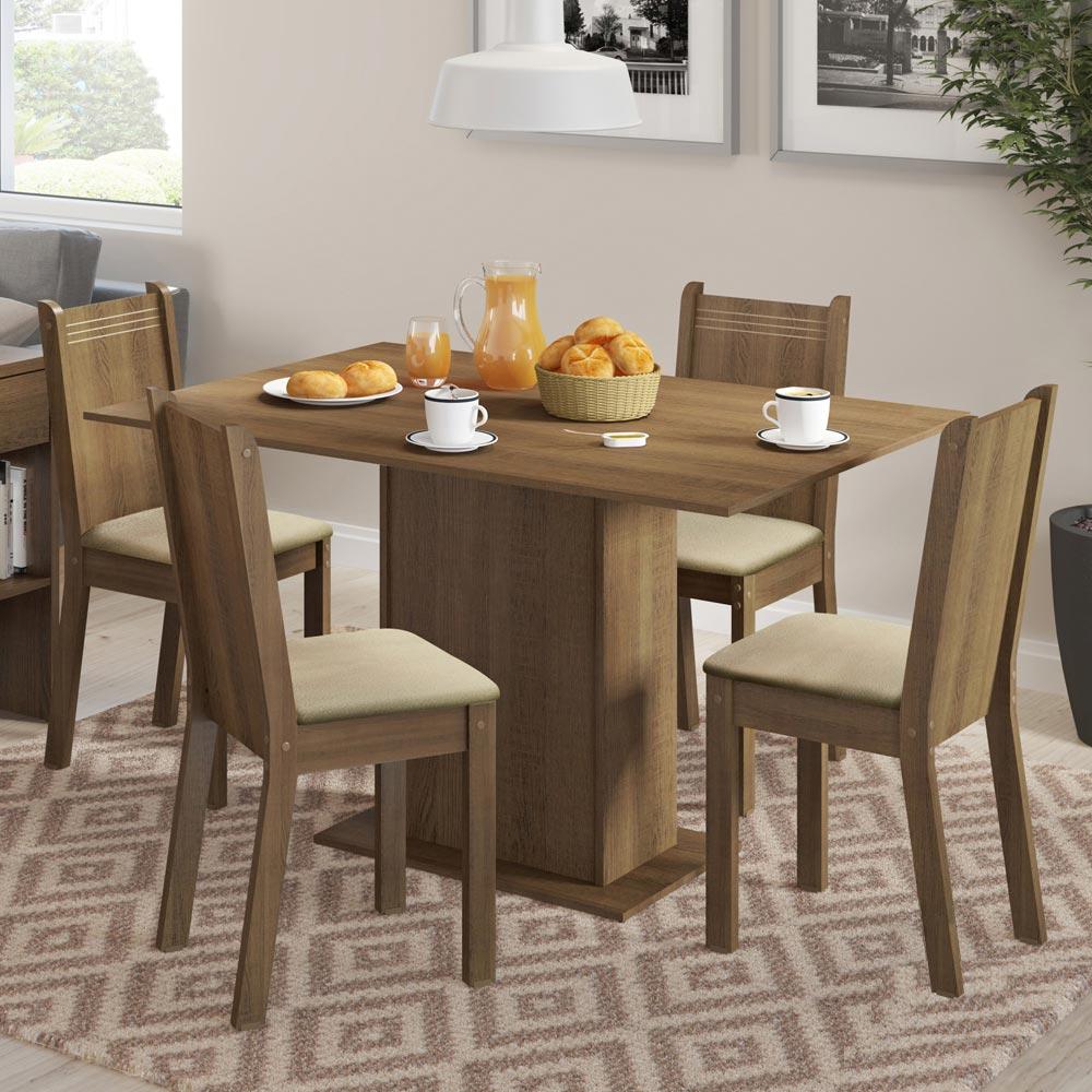 Foto 3 pulgar | Juego De Comedor Lexy Madesa Mesa Tapa De Madera Con 4 Sillas