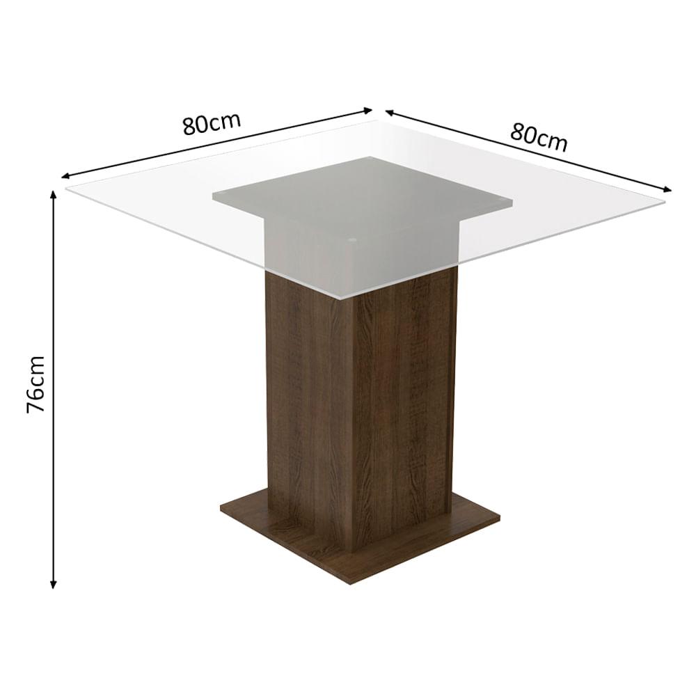 Foto 5 pulgar | Juego de Comedor Aline Madesa Mesa con Tablero de Vidrio y 4 Sillas Marrón y Negro