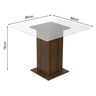 Foto 4 | Juego de Comedor Aline Madesa con Mesa de Vidrio y 4 Sillas en Marrón/Crema y Perola