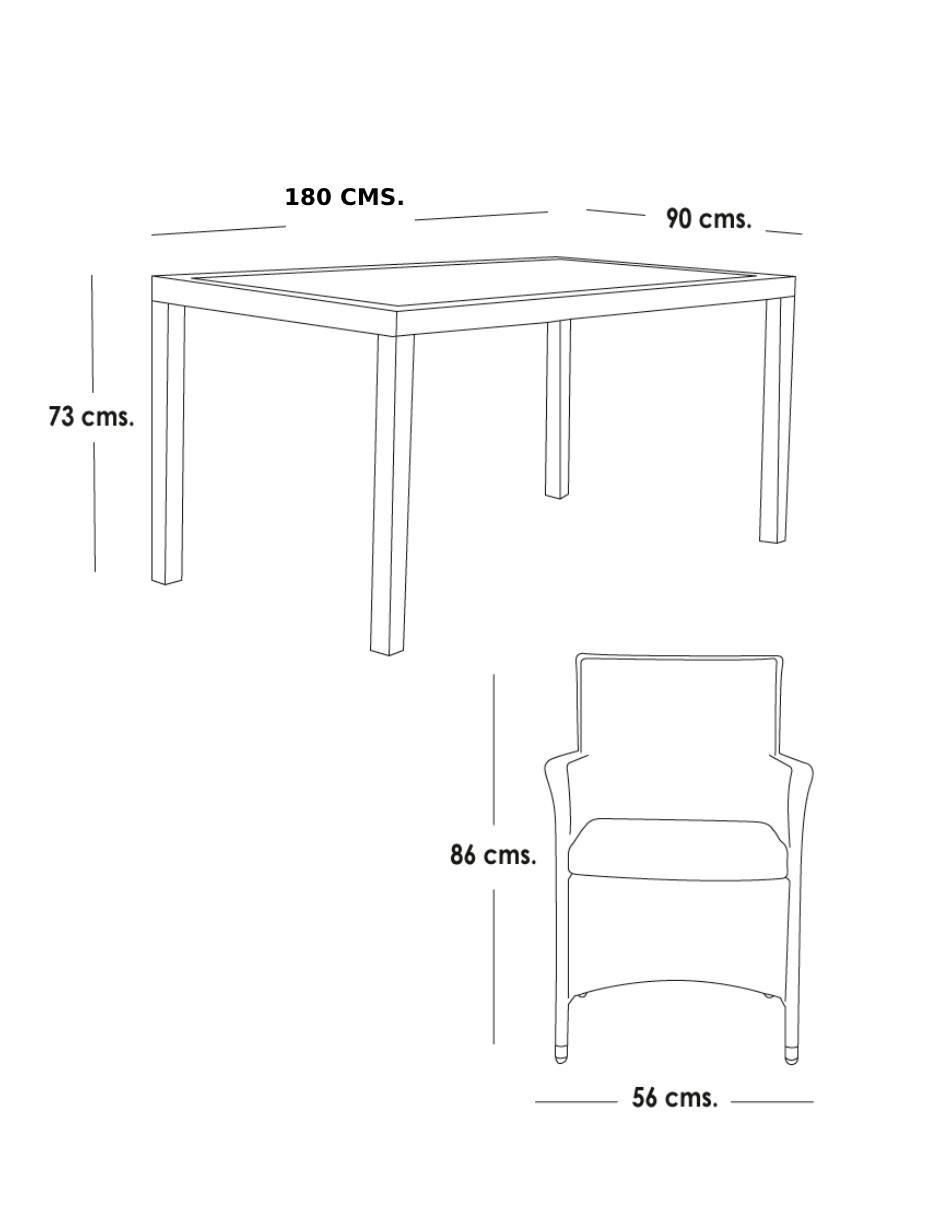 Foto 3 pulgar | Comedor Para Exterior Con 6 Sillas