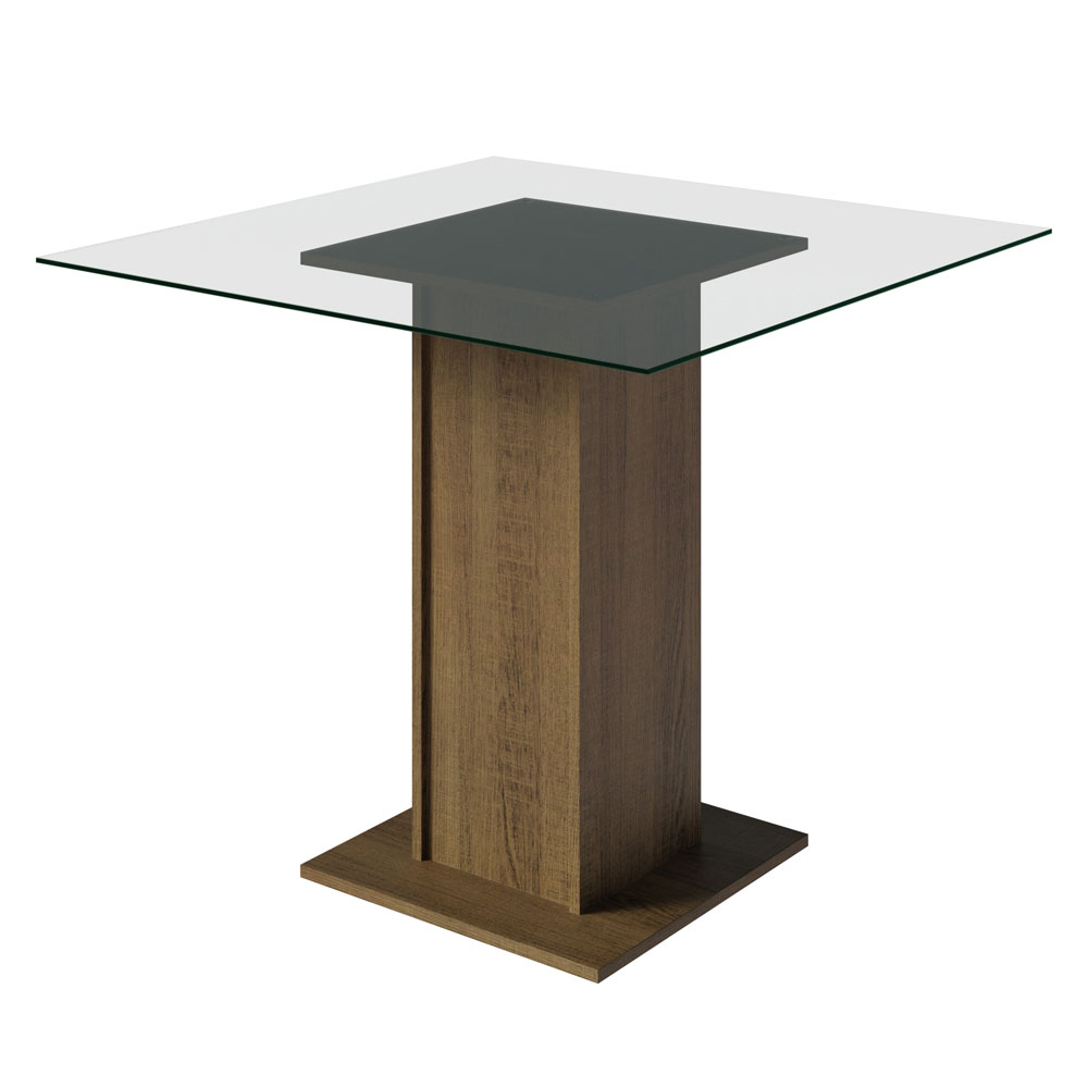Foto 6 pulgar | Juego de Comedor Madesa Mesa con Tapa de Cristal y 4 Sillas Noemí Rústico Imperial