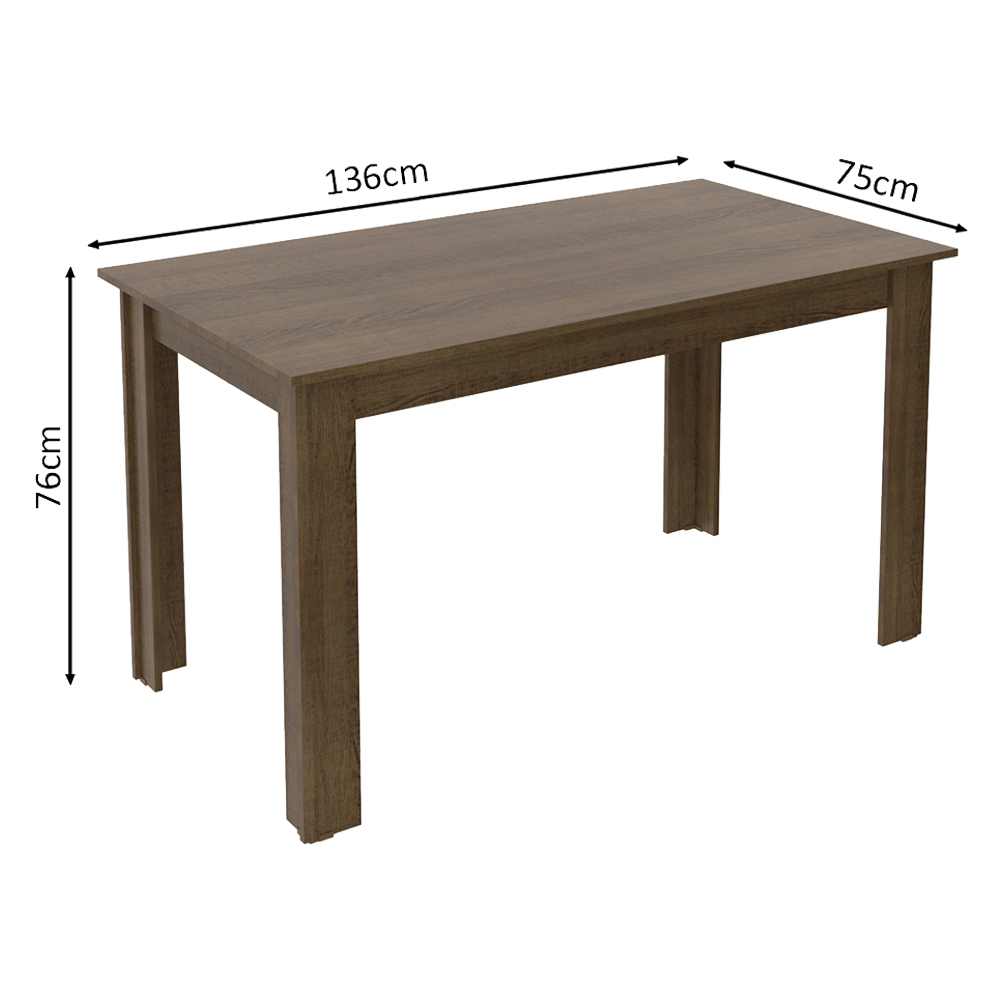 Foto 5 pulgar | Juego de Comedor Madesa Mesa con Tapa de Madera 6 Sillas Bahamas Rústico Negro