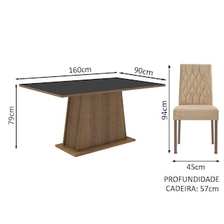 Foto 7 | Comedor Madesa Negro con 6 Sillas