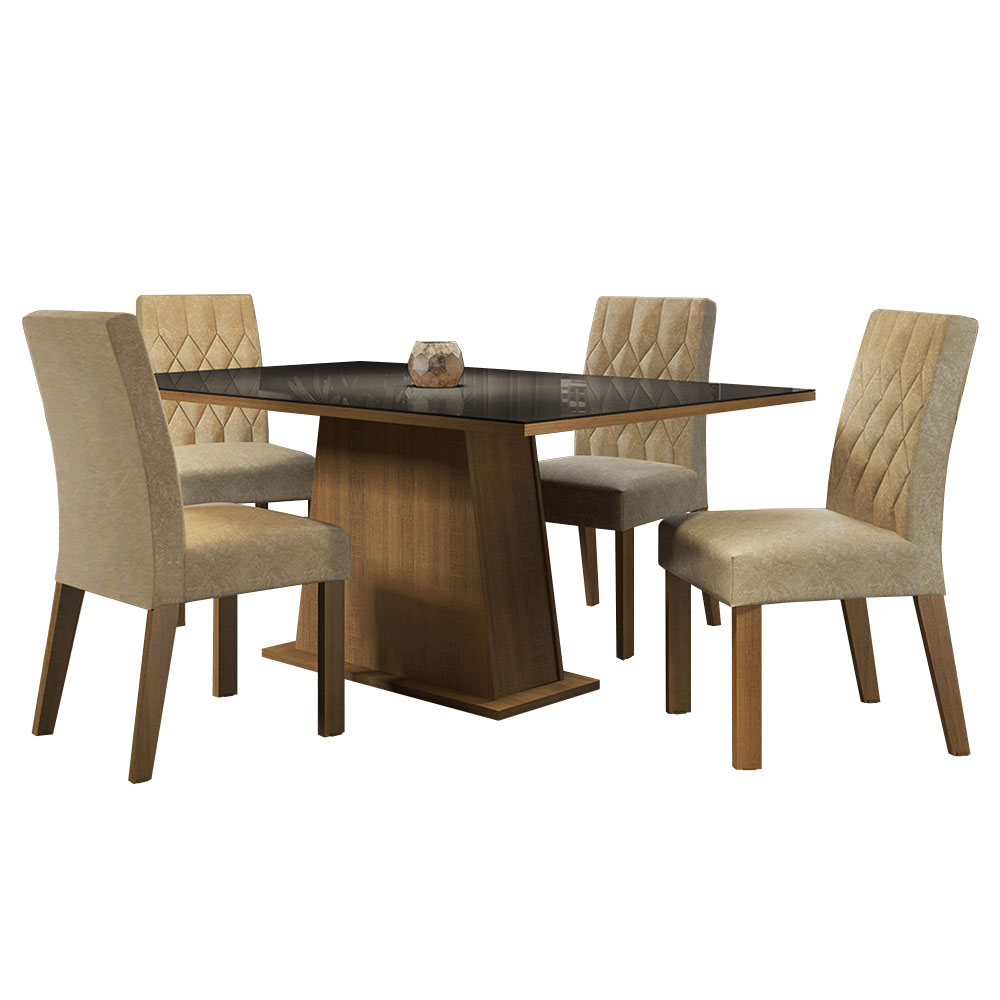 Foto 1 | Comedor Madesa Aryeli Negro con 4 Sillas