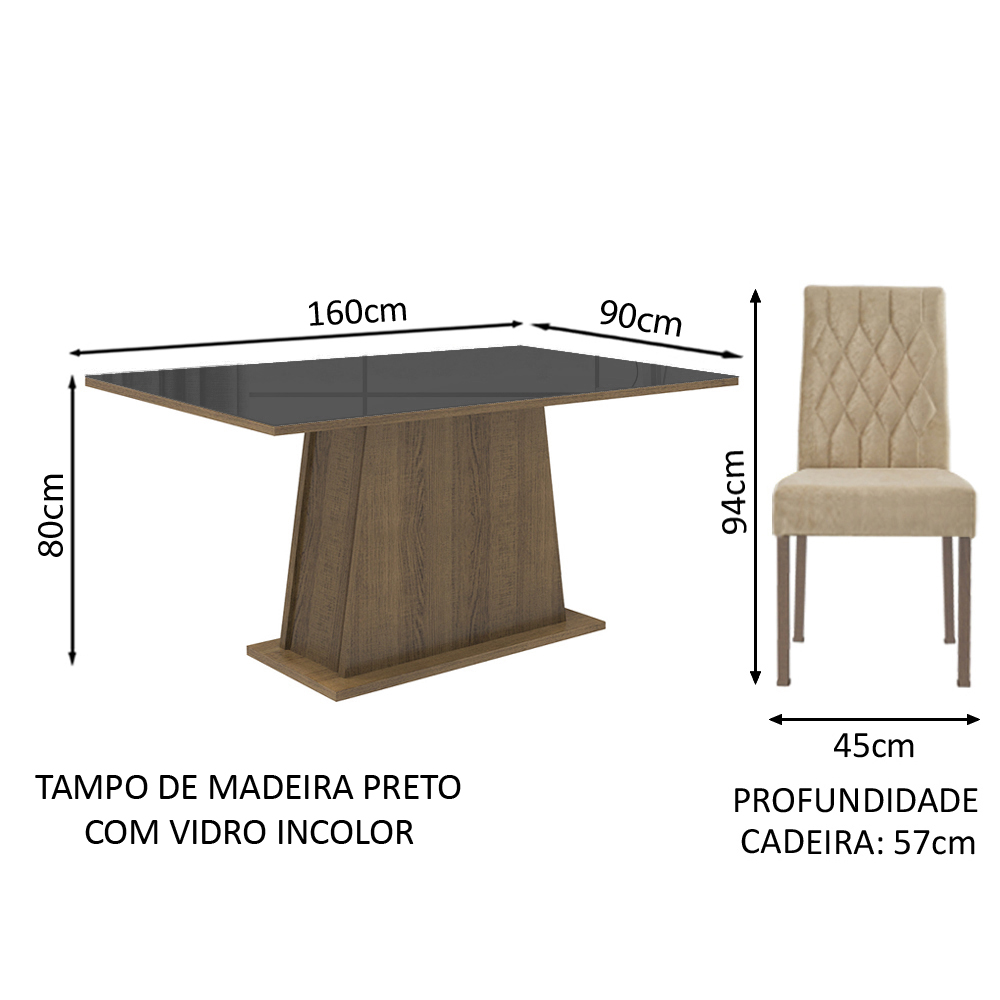 Foto 4 pulgar | Comedor Madesa Aryeli Negro con 4 Sillas