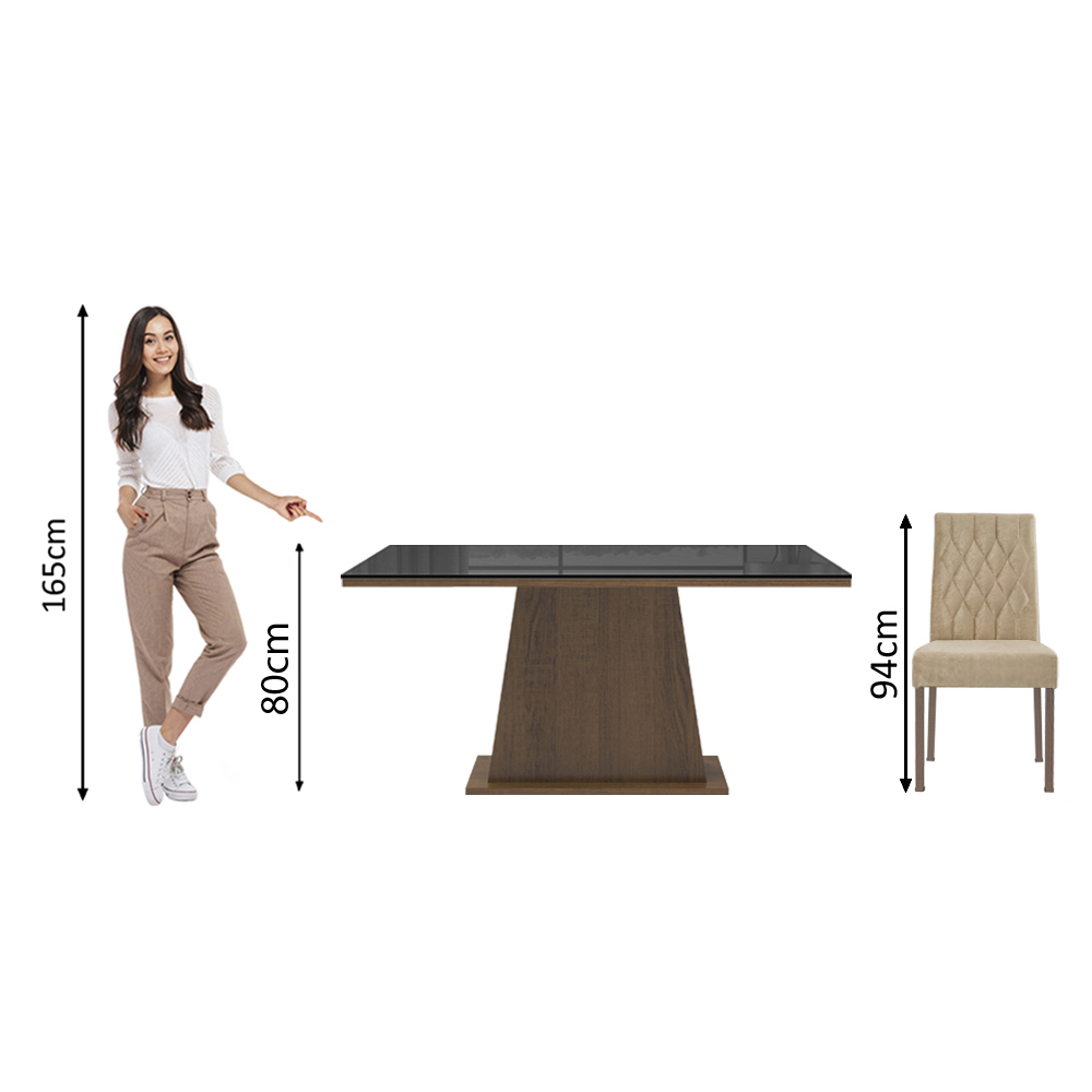 Foto 5 pulgar | Comedor Madesa Aryeli Negro con 4 Sillas