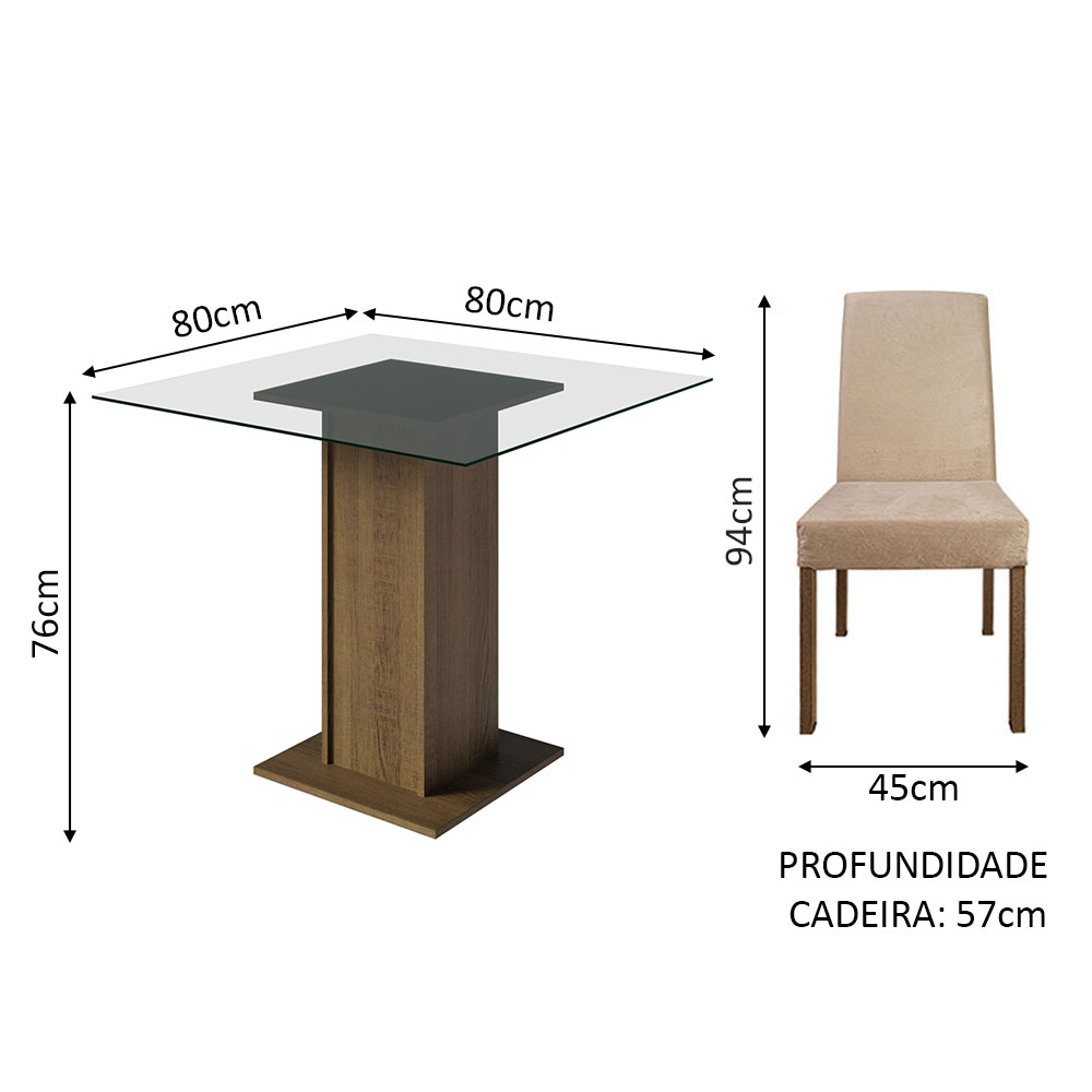Foto 3 | Comedor Madesa Beige con 4 Sillas