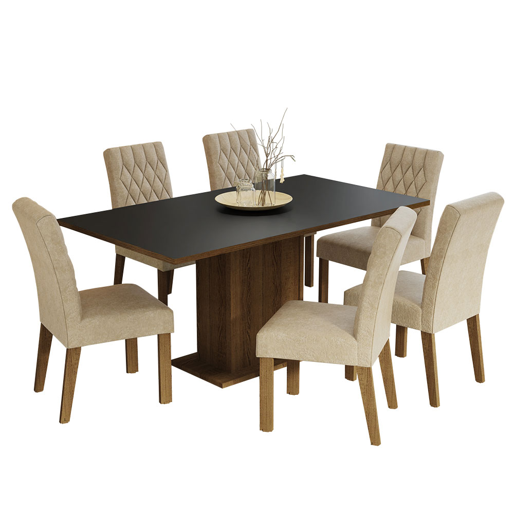 Foto 1 | Comedor Madesa Negro con 6 Sillas