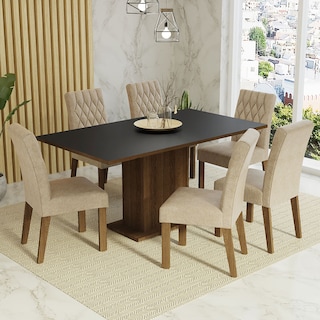 Foto 2 | Comedor Madesa Negro con 6 Sillas