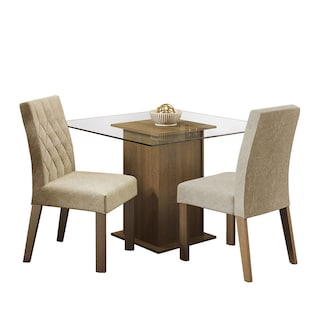 Foto 1 | Comedor Madesa Beige con 2 Sillas